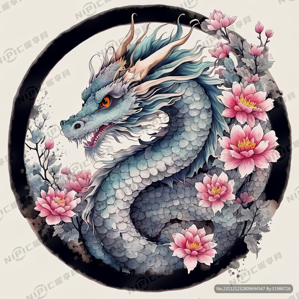 中国龙 龙 卡通 可爱 彩色