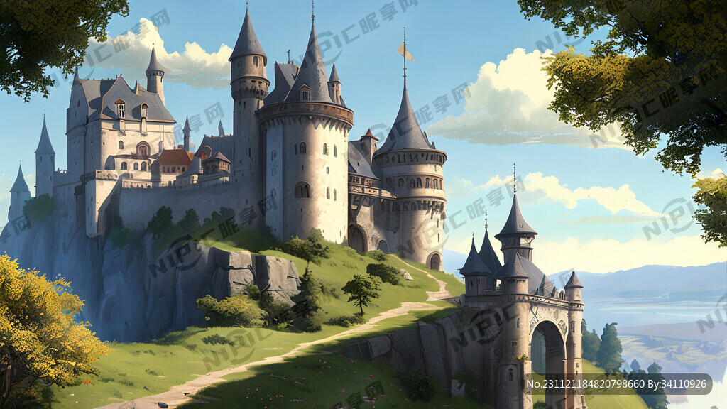 欧式古堡风景图