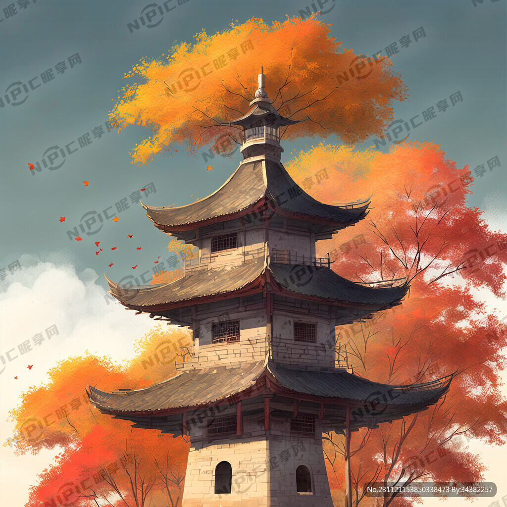 信号塔 乡村 秋天
