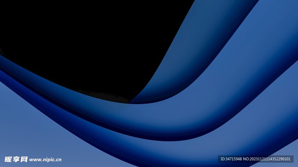 深蓝色3d弧形几何抽象科技纹理