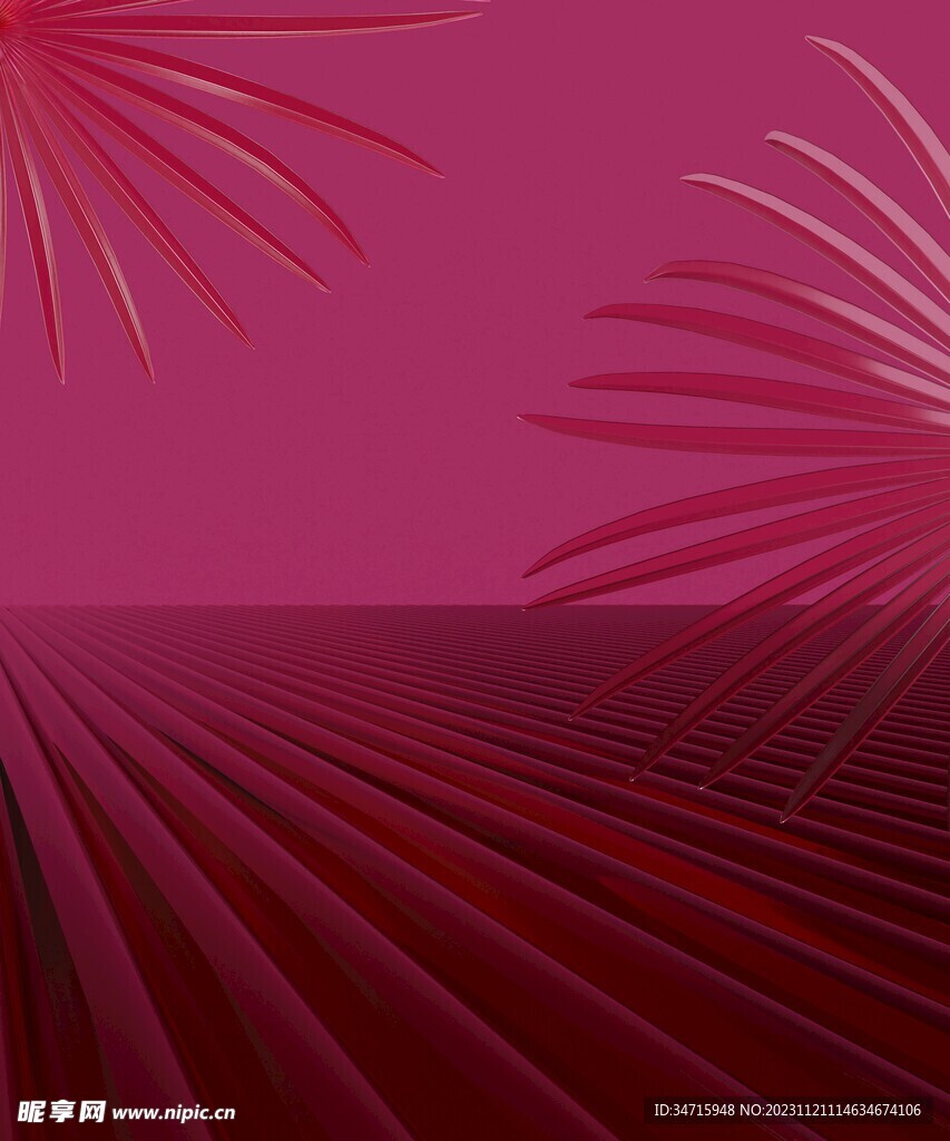 深红色3d弧形几何抽象科技纹理