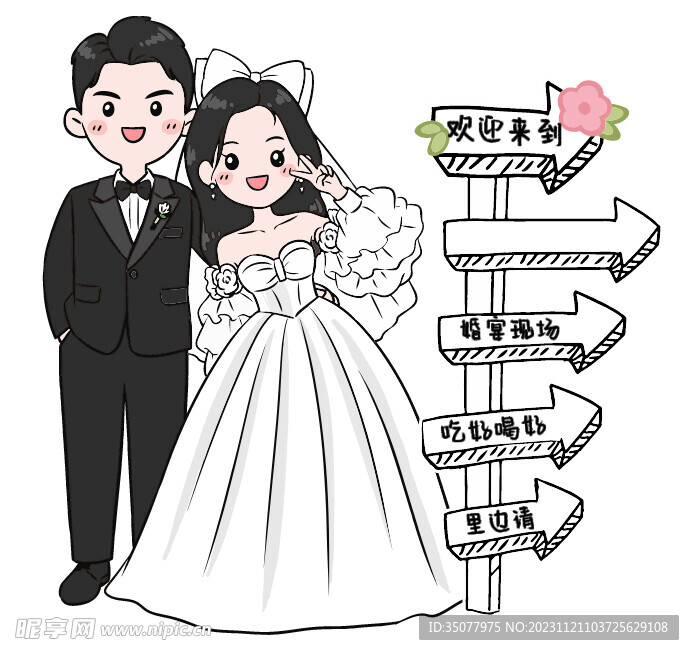 婚礼迎宾牌