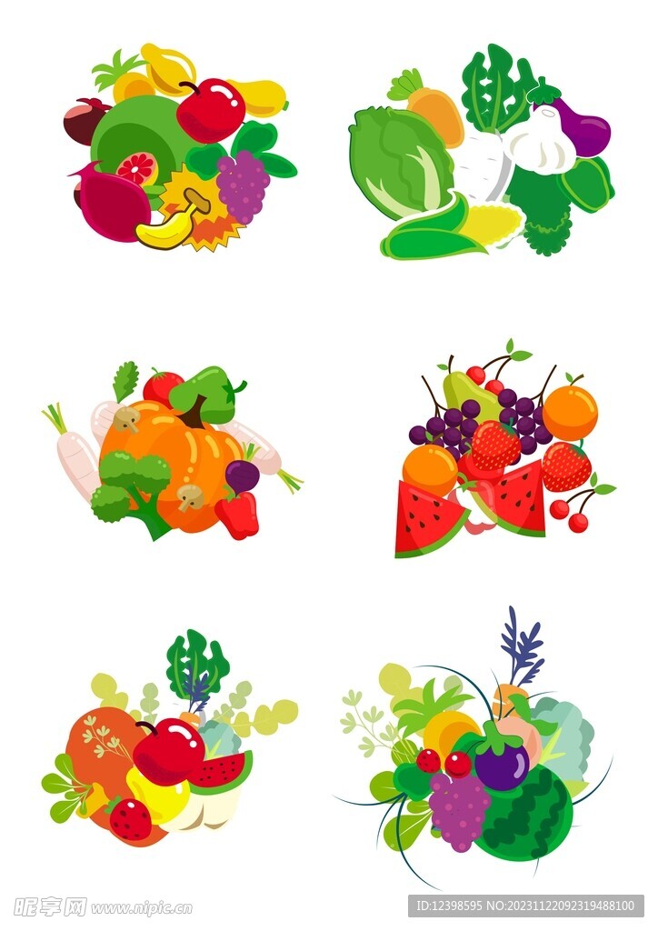 水果蔬菜卡通矢量