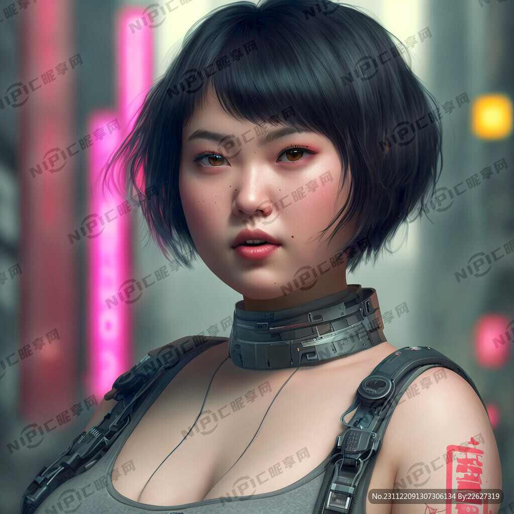 美少女 赛博朋克 3D 科技感