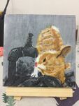 丙烯画 一只猫
