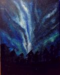 丙烯画 星空