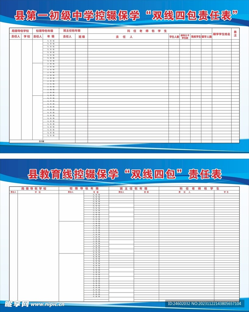 县中学教育控辍保学双线四包责任