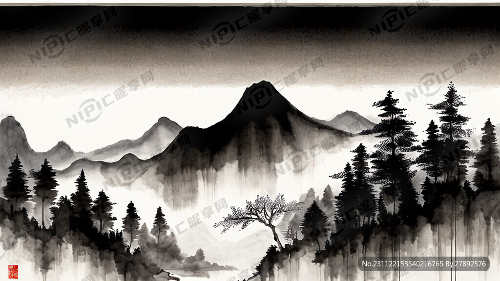 古风 山水 林木