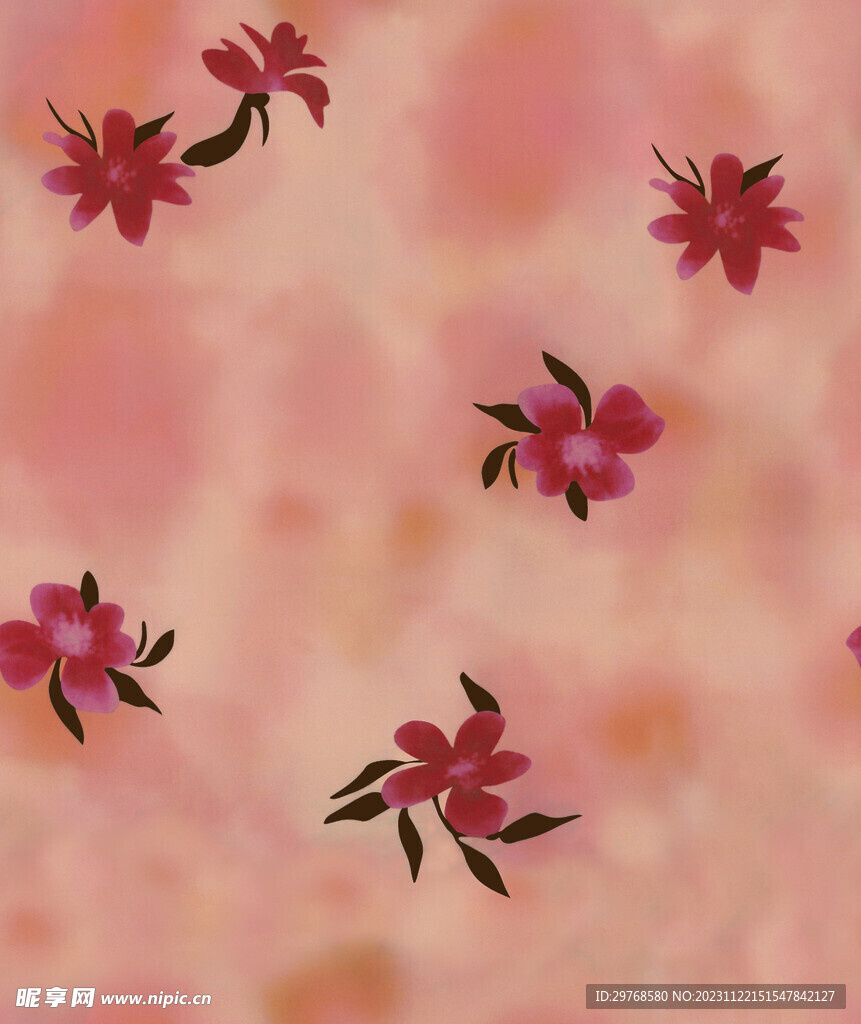数码扎染小花