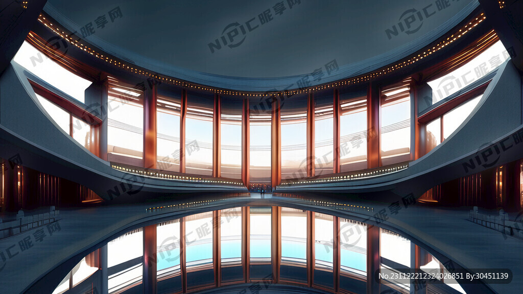 未来科技感 建筑 有一点俯视