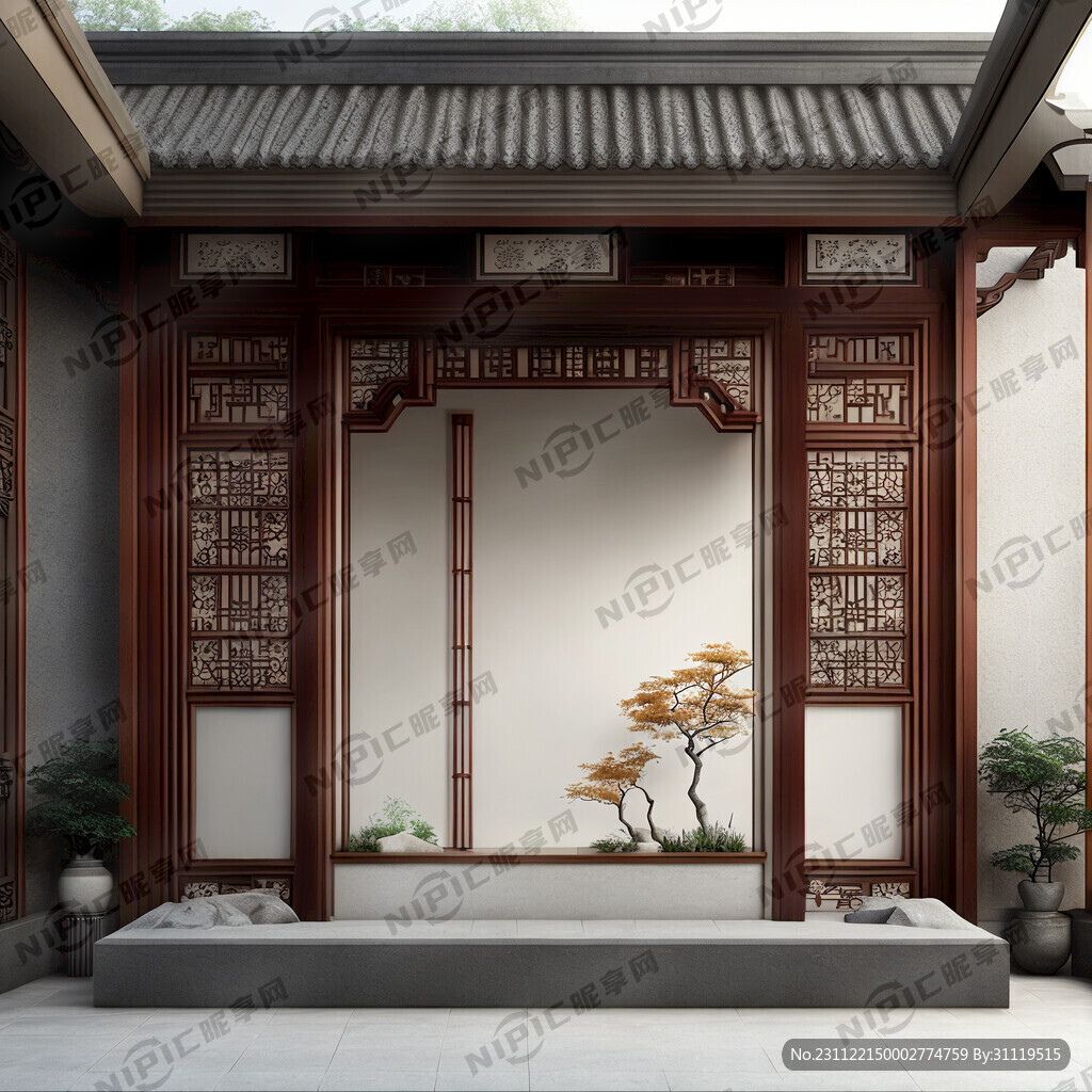 现代 中式 景墙