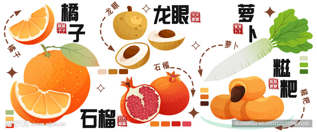 美食插画系列石榴