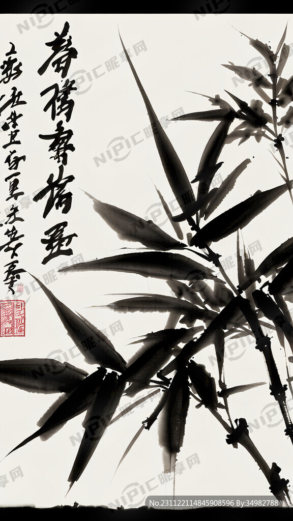 竹 水墨 中国画