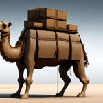 骆驼雕塑   货物  大型