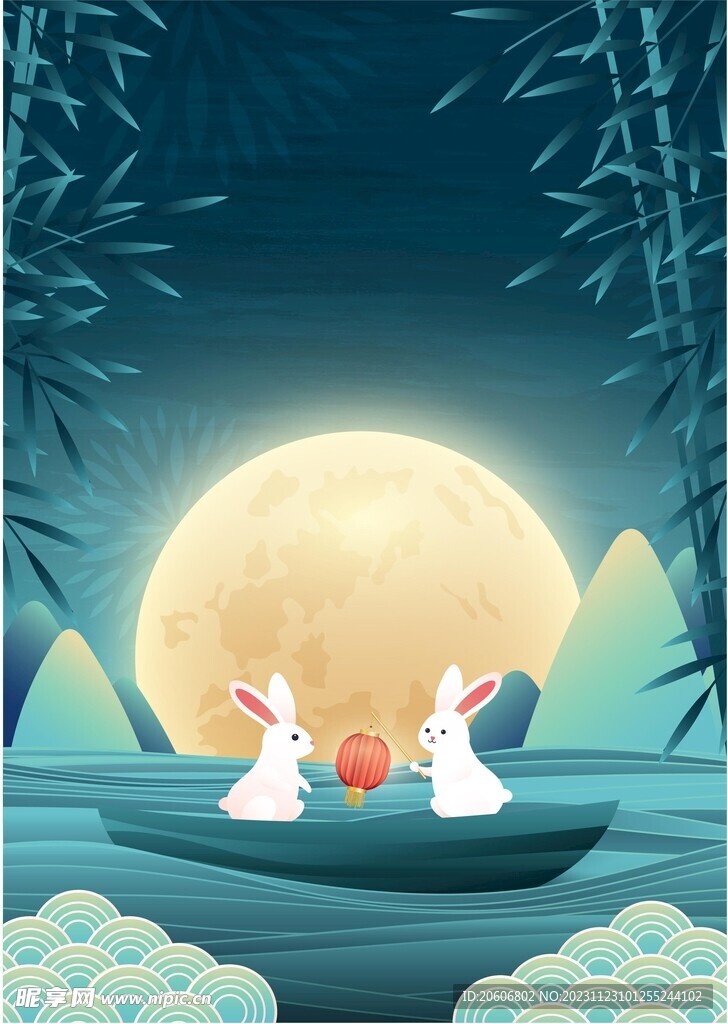 中秋兔子海报