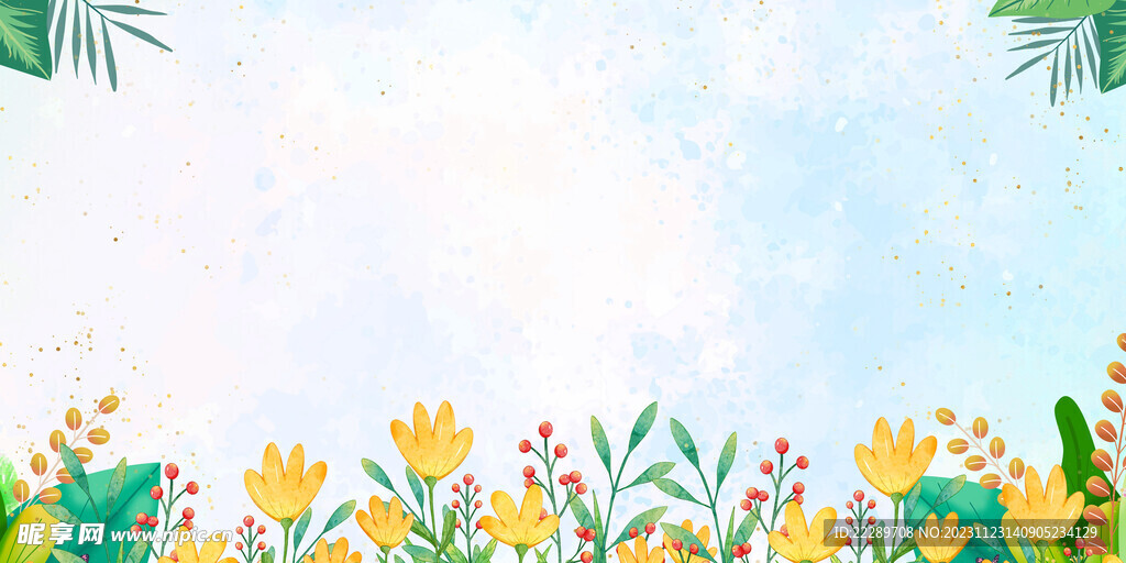 卡通花丛
