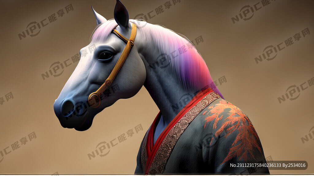 马头人身 皮克斯动画风格 高清