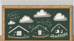 黑板，农村小学的黑板，怀旧，空白，矢量图