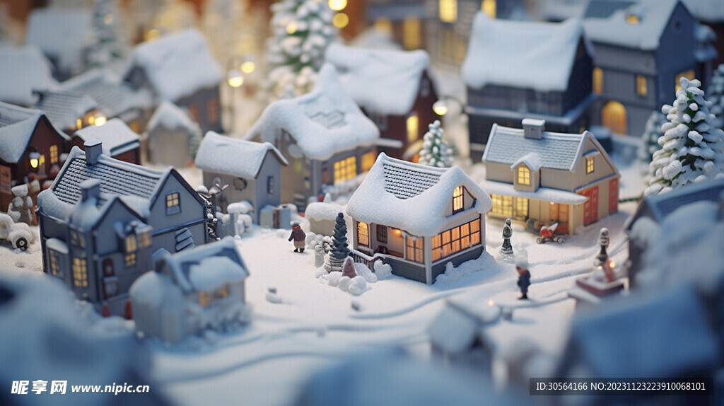 冬季微型小屋雪景
