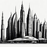 迪拜城市简笔画