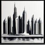 迪拜城市白色简笔画