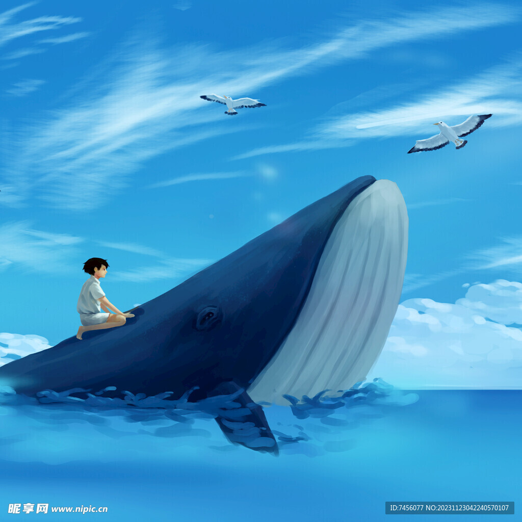 鲸鱼海景油画装饰画