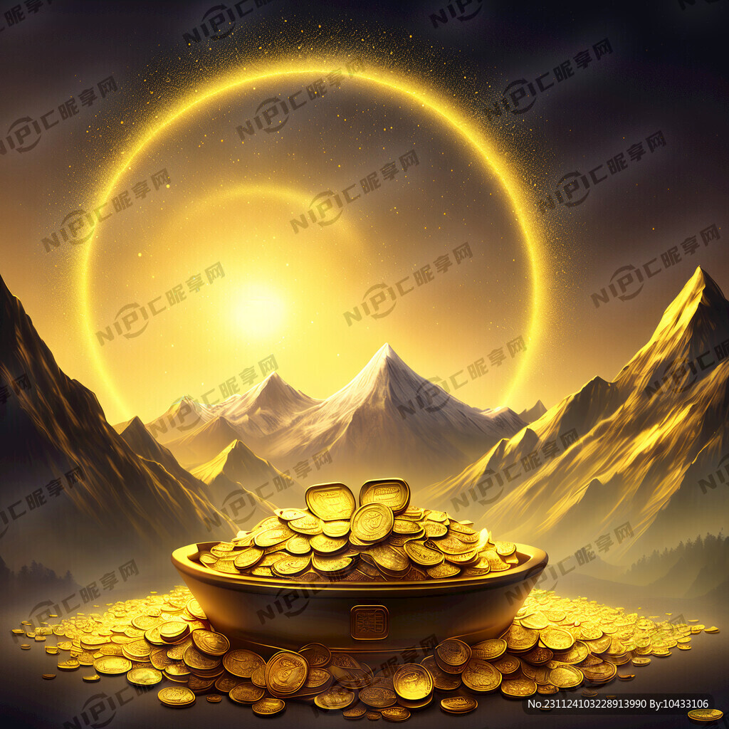 黄金财位 元宝无尽 黄金山