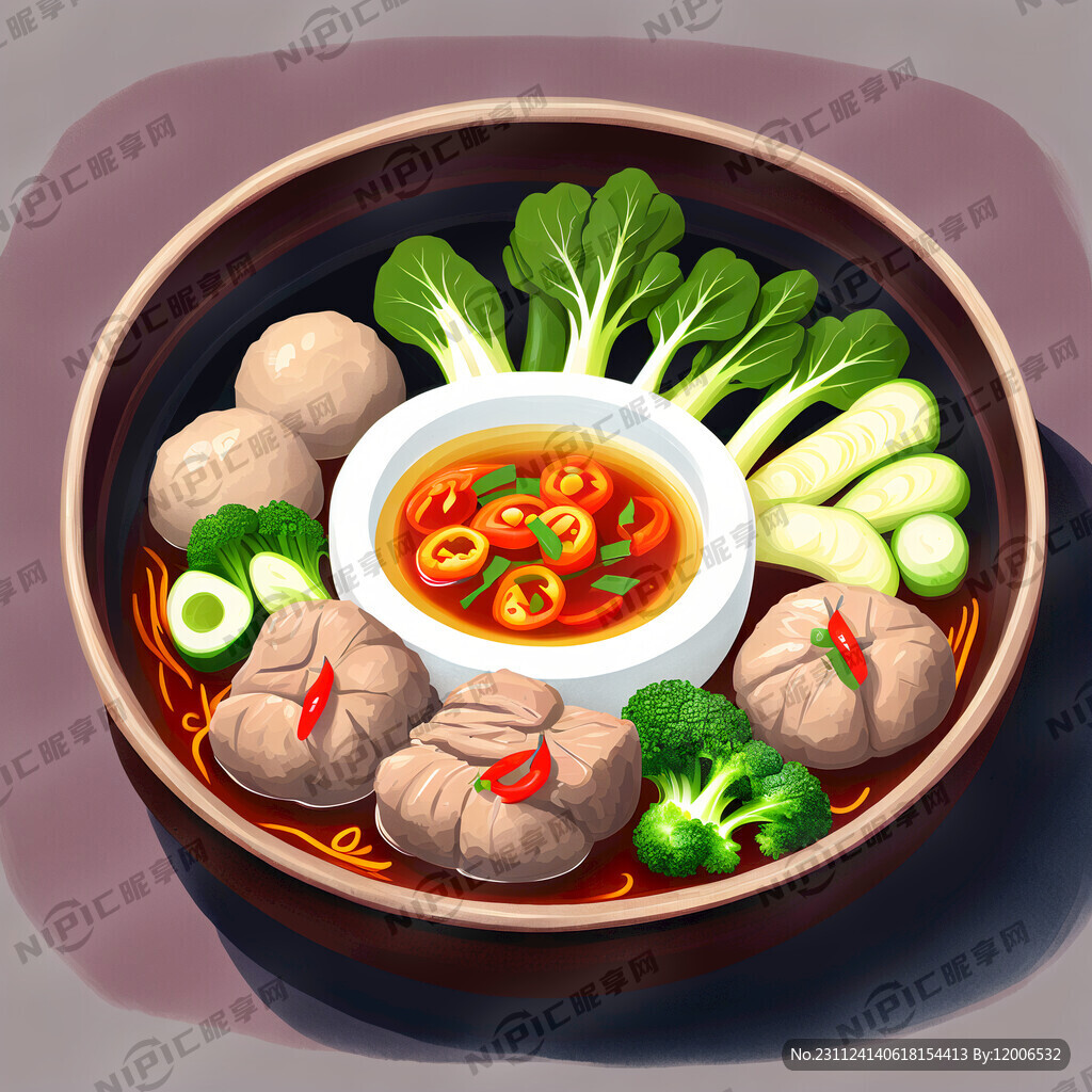 泰国冬阴功火锅 牛肉 杂丸