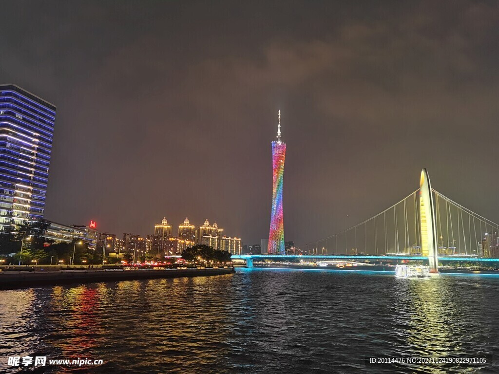 广州珠江夜景广州塔