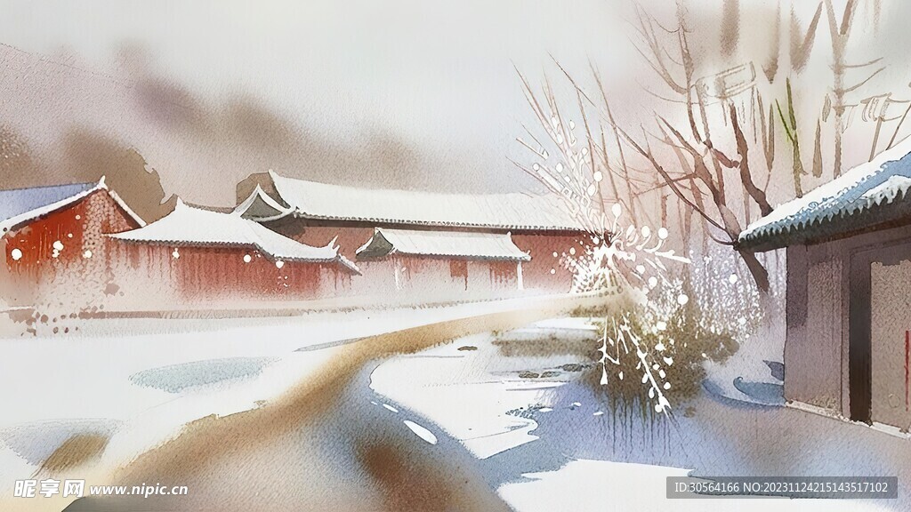 冬季房屋雪景