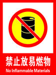 禁止放易燃物