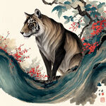 国潮，中国文化，长卷，历史，动物，中国元素插画
