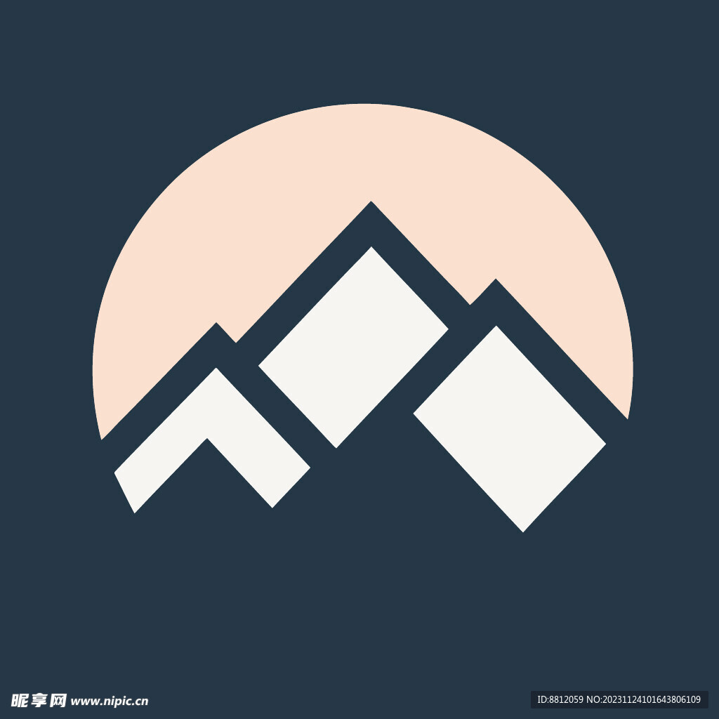 几何山形抽象插画