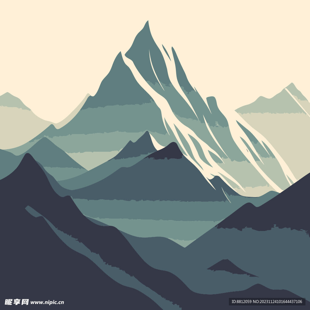 青山扁平插画