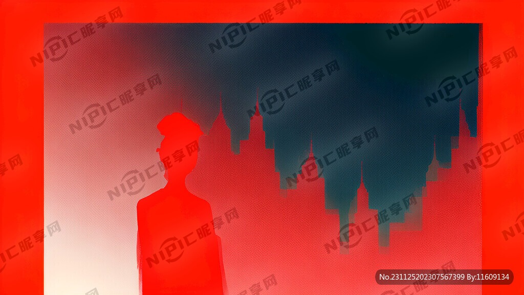 整个画面用纯红色渐变