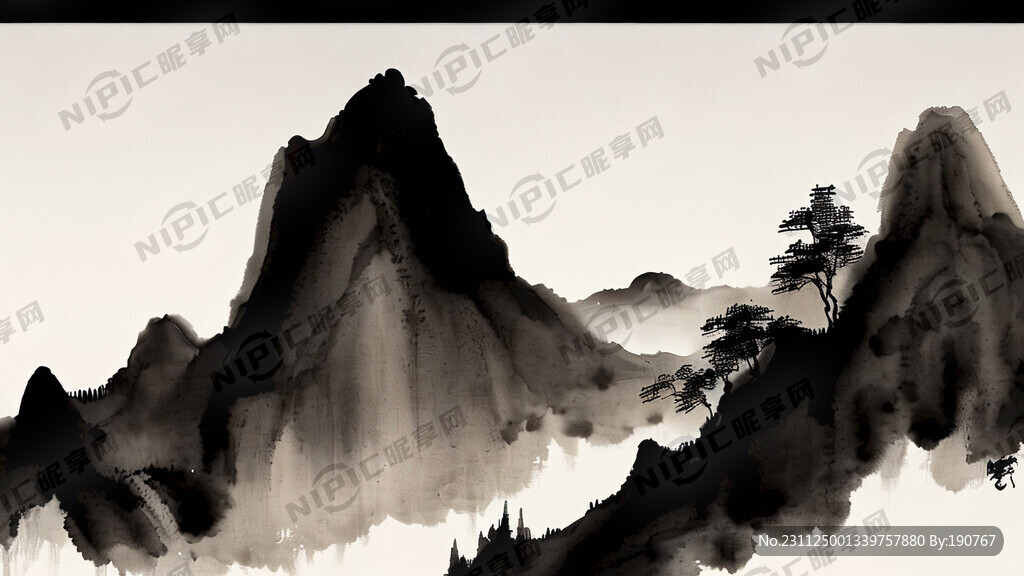 中国风 中国画 山水 水墨风格