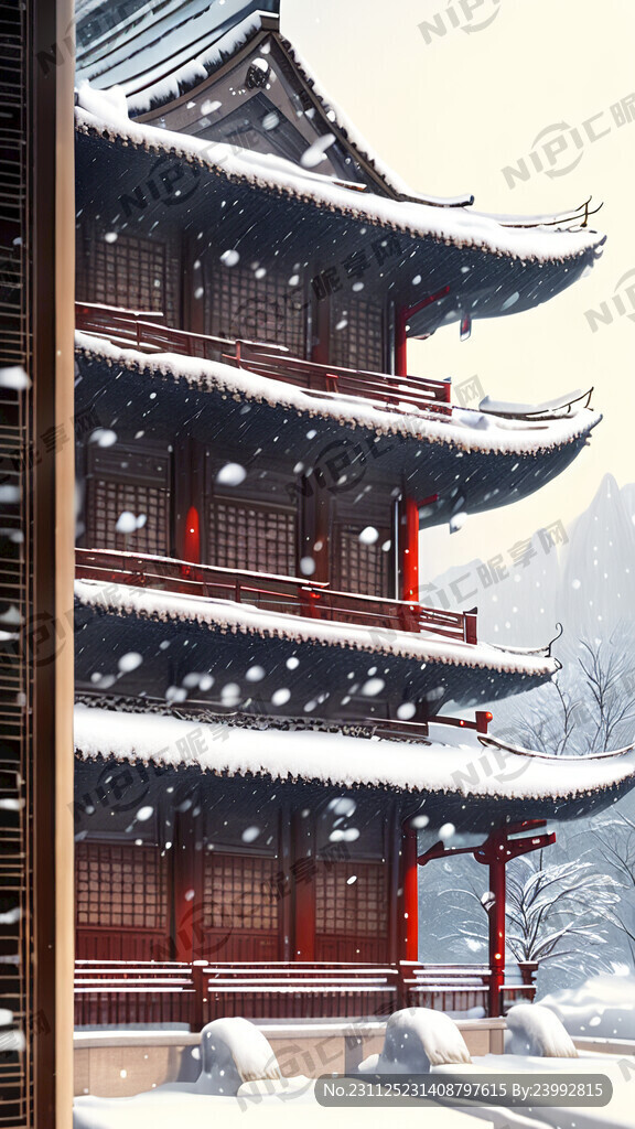 中央空调 圣诞 雪景 高楼建筑