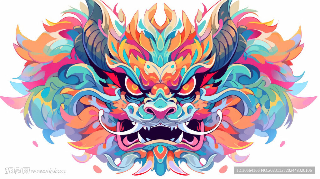 龙年复古卡通插画