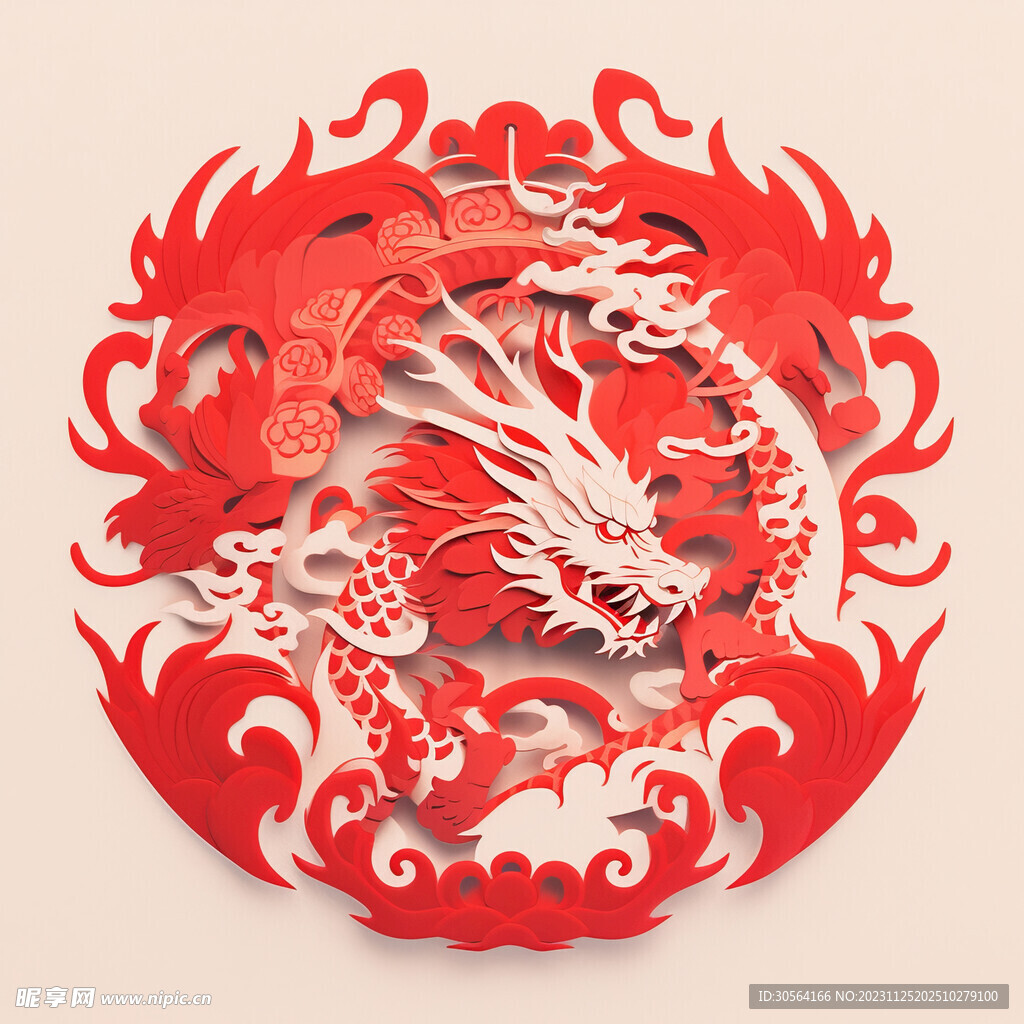 龙年圆形插画