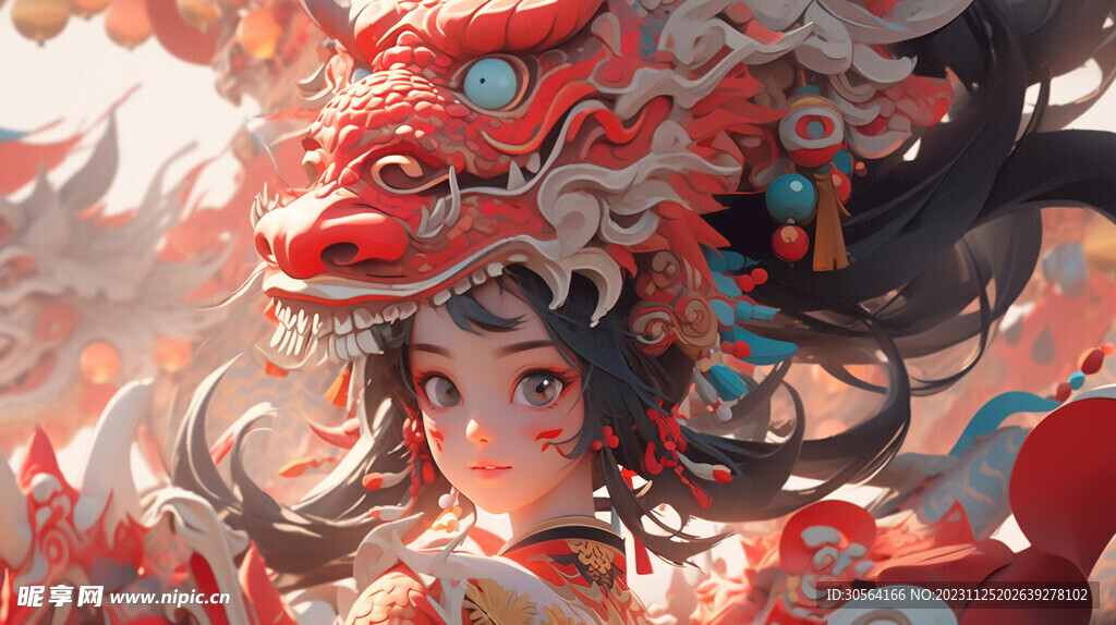 龙年人物插画