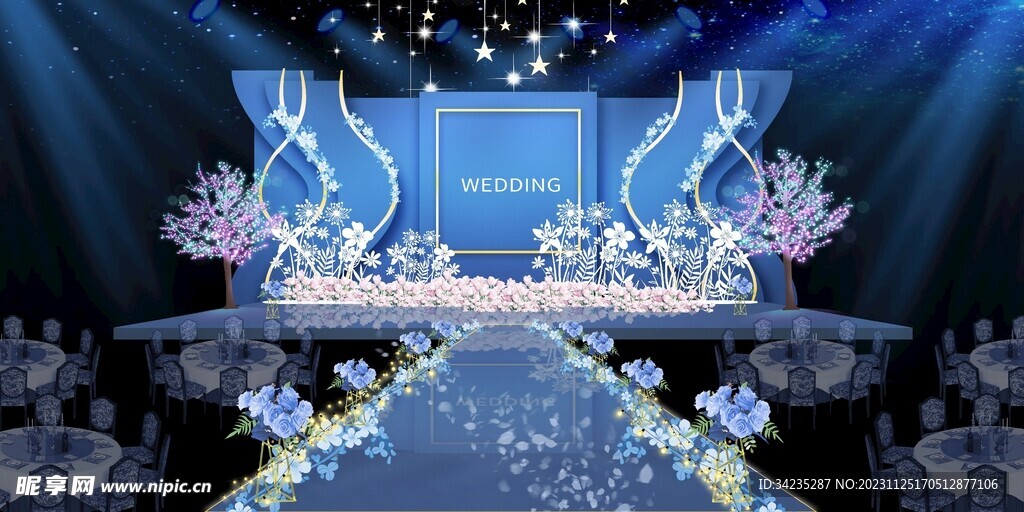 蓝色婚礼效果图