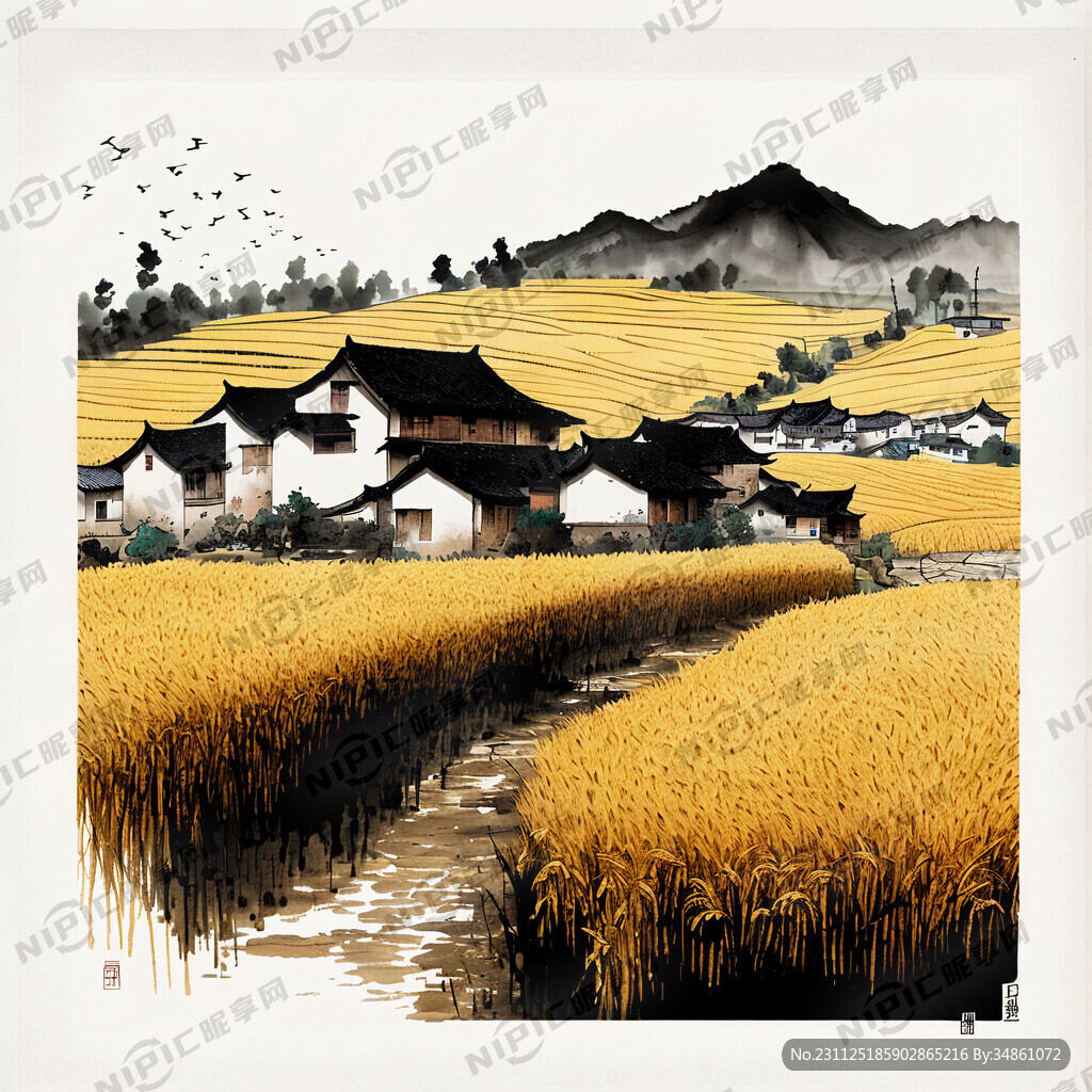 丰收 麦田 村姑 喜悦