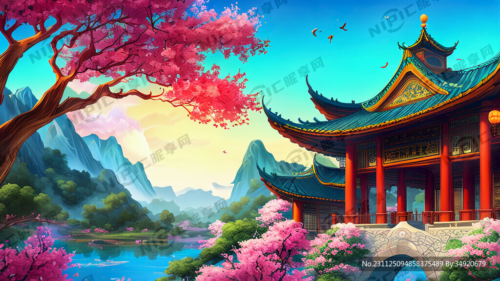 游戏梦幻唯美新中式风景 超高清