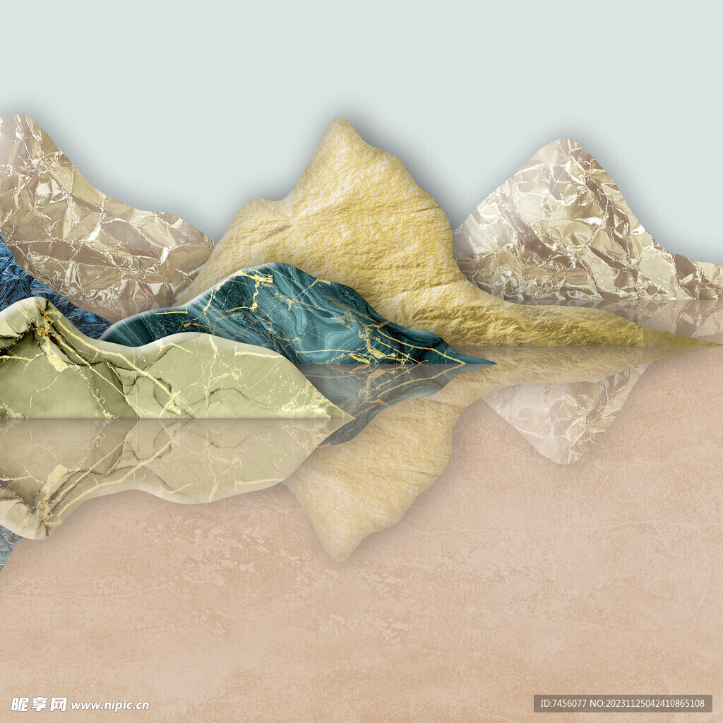 巍峨山脉湖畔挂画装饰画