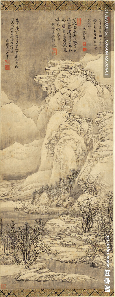 清 王翚 山窗封雪图