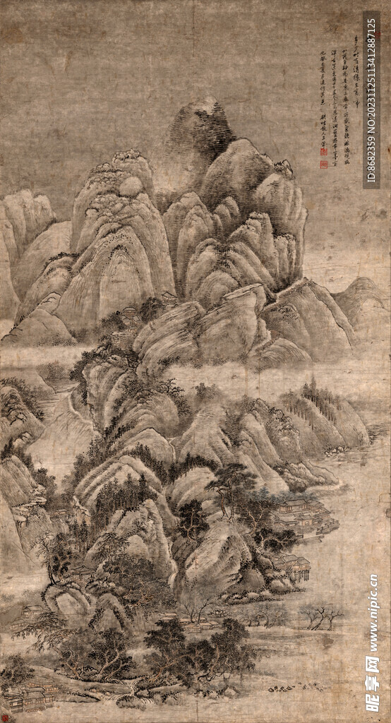 清 王翚 仿董北菀山水图