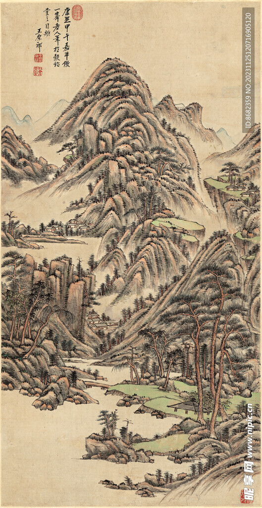 清 王原祁 仿一峰山水图轴