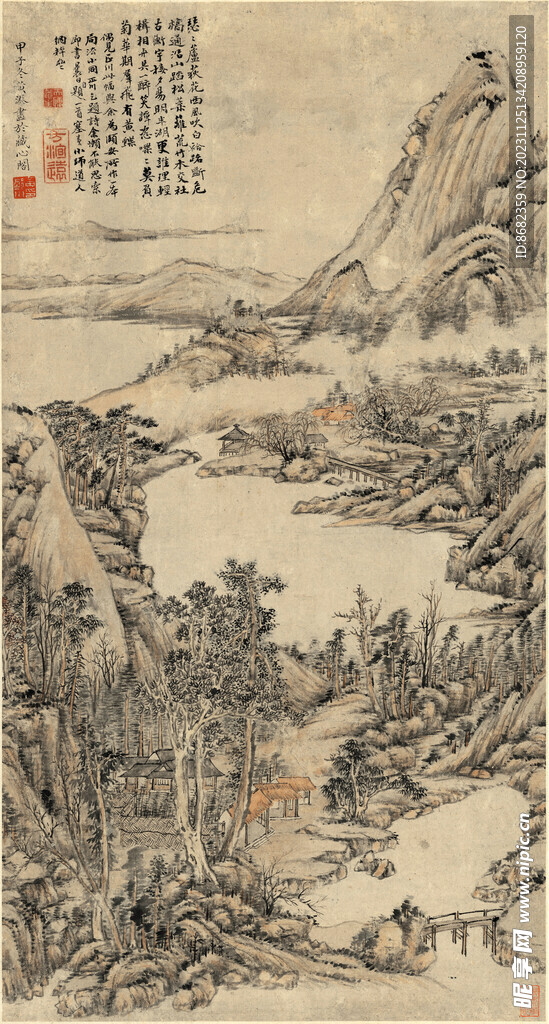 清 黄溱 山水图