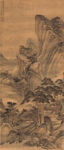 清 章谷 携琴游山图