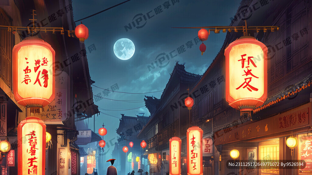 明清时候街道夜晚无人